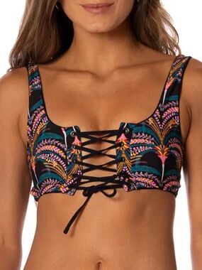 NWT Maaji Midnight Black Dazzle Reversible Bikini Top